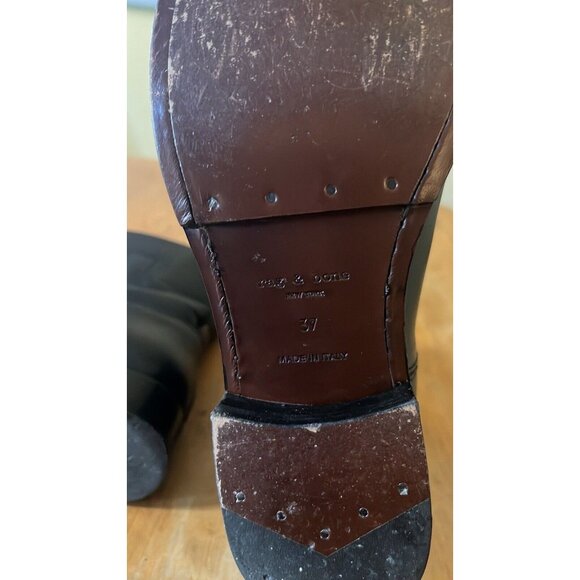 Rag & Bone Holly Boots Womens US 6 EU 36.5 Black Leather Ankle Made In Italy - Picture 10 of 11